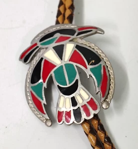 Corbata Zuni Bolo de plata antigua nativa americana - Imagen 1 de 10