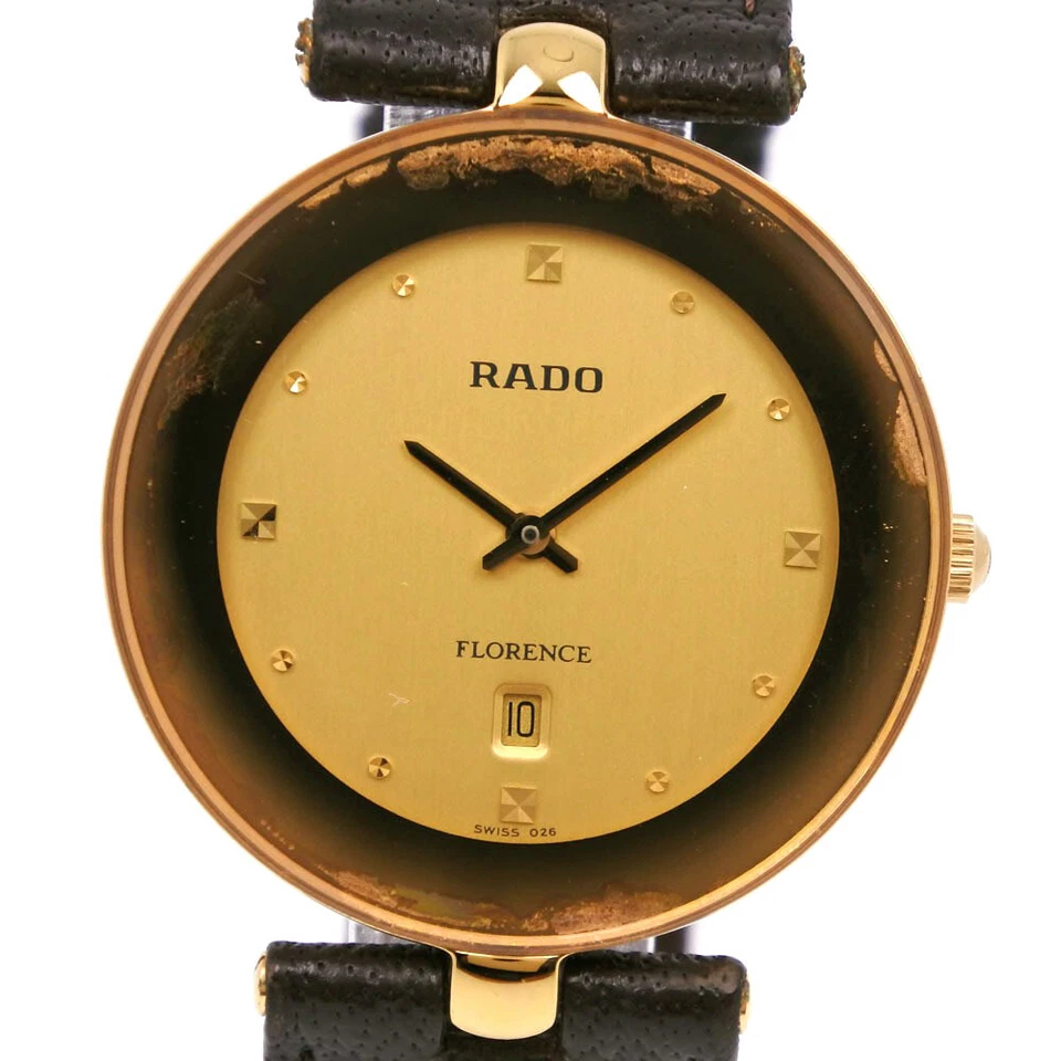 Rado Florence 160.3677.2 Gold-plated x Leather Brown Quartz Analog Display Men's - Image 1 of 4