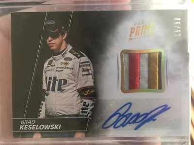 BRAD KESELOWSKI 2018 PANINI PRIME FIRE SUIT SIGNATURES AUTO 15/50 (4 Color) - Image 1 of 2