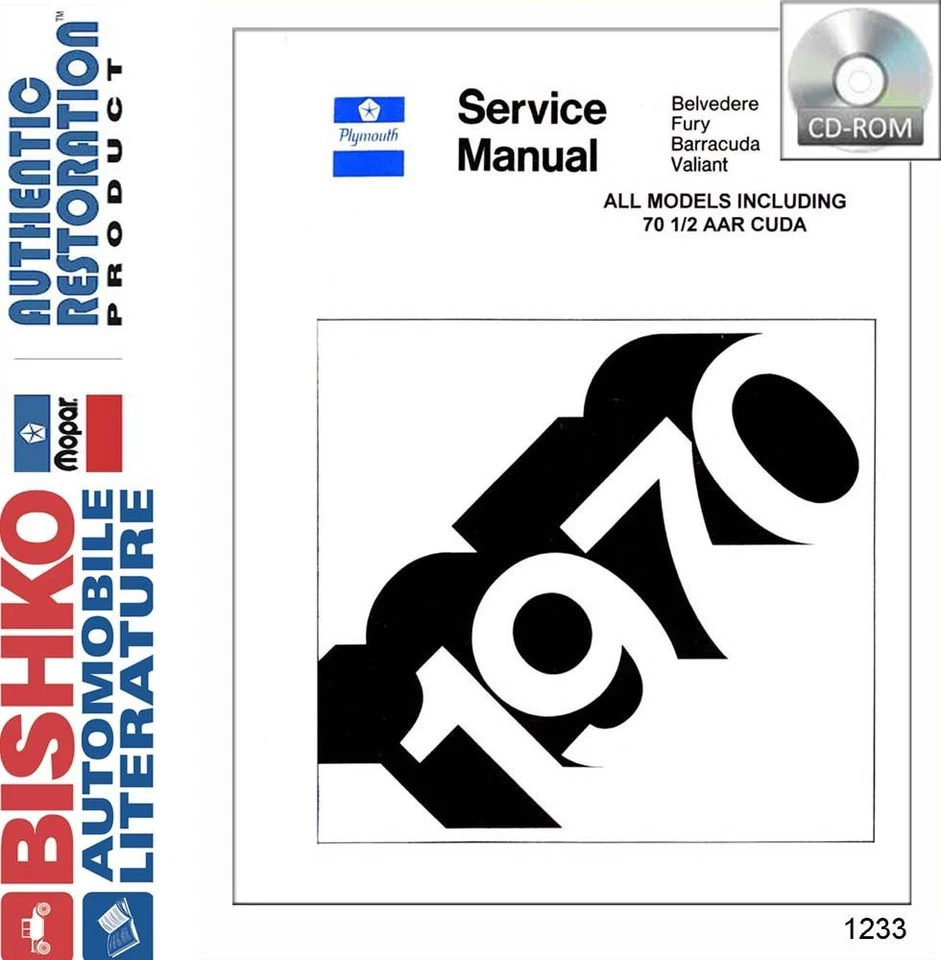 1970 Plymouth Duster Fury GTX Satellite Shop Service Repair Manual CD OEM Guide - Image 1 of 1