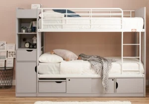 Kids Bunk Beds With Storage - Optional Mattresses - Platinum bunk by Sleepland - Picture 1 of 20