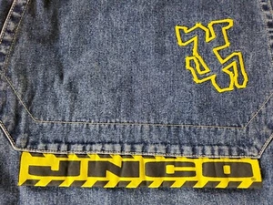 Jnco Blue Jean Original USA Made 90s Crime Scene 29 Inch Waist 50 Inch Wide Legs - Picture 1 of 12