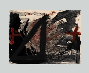 Antoni TAPIES - "Triangle", 1976 - Acquaforte e flocking, 56 x 76 / Pubblicata - Foto 1 di 7