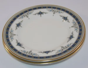 2 Minton Grasmere Blue & Gold Trim 6.5" Side Sandwich Tea Plates c1980 Excellent - Picture 1 of 5