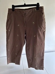 Briggs New York Women’s Brown Embroidered Capri Size 12P - Picture 1 of 5