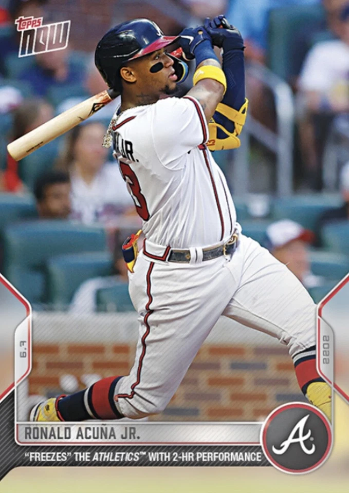 2022 TOPPS NOW CARD ATLANTA BRAVES RONALD ACUNA JR #315 2-HR PERFORMANCE - Image 1 of 1