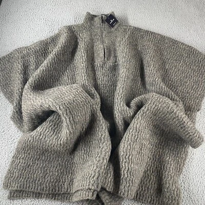 The Normal Brand Mountain Knit Poncho Womens OS Wool Blend Knit Soft Comfy NEW - Image 1 of 4