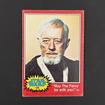 1977 STAR WARS Topps Series 2 (Red) Card # 129 May the Force be with you - Image 1 of 2