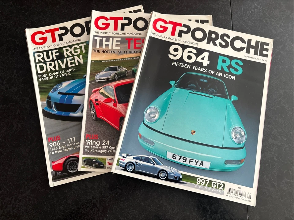 GT Purely Porsche Magazines x3 2007 - Issues 68-70 - 997 GT2, 964 RS, RUF RGT - Image 1 of 4