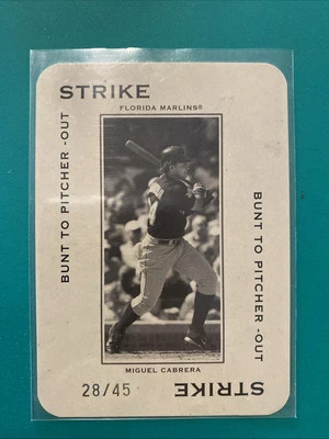 2005 Donruss Playoff Throwback Threads MIGUEL CABRERA Strike /45 - Image 1 of 2