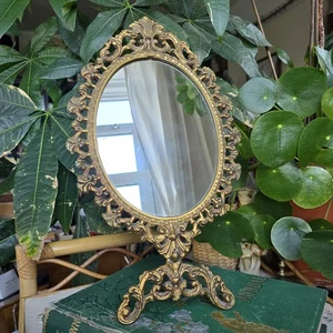 Vintage Table Vanity Mirror Gilt Ornate Baroque Rococo Castcraft London England - Picture 1 of 17