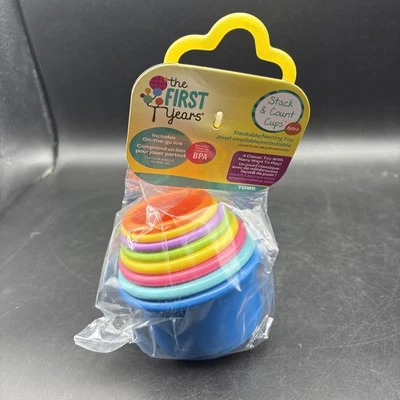 New STACKING CUPS The First Years Baby Development Toy Colors Numbers Stack Up - Image 1 of 2