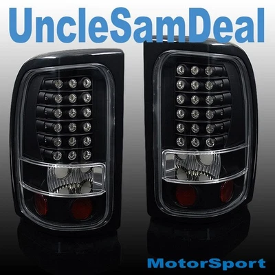 PARA 94-01 DODGE RAM LENTE TRANSPARENTE CARCASA NEGRA LUCES TRASERAS LED ROJAS ENCHUFE DIRECTO Foto 1 de 2
