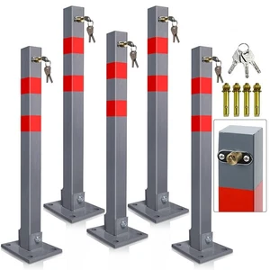 Absperrpfosten 1-5 Set Leitpfosten Klappbar Parkplatzsperre abschließbar - Bild 1 von 11