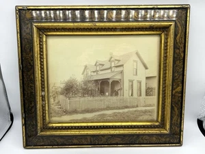 Antique Late 1800s Victorian Home Framed 8x10 Photograph - Picture 1 of 13