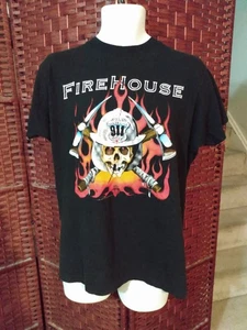 Vintage FireHouse 1991 - 1992 World Tour T Shirt Rock Band Tee 90s Large - Foto 1 di 6