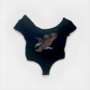 Project Social T Bodysuit Womens Size Medium Short Sleeve Graphic Black EUC - Picture 1 of 8