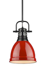 Golden Lighting 3604-M1L Duncan Single Light Wide Industrial Mini Pendant Red