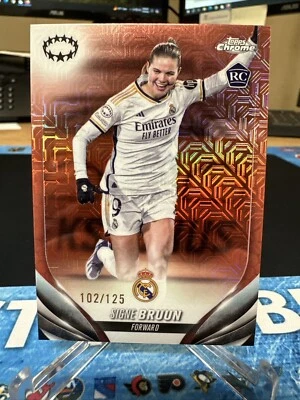 2023-24 Topps Chrome Uefa Women’s Signe Bruun Rose Gold Mojo RC 102/125 - Image 1 of 2
