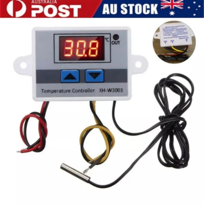12V/24V/110-220V 10A LED Temperature Controller Thermostat Switch Probe XH-W3001 - image 1 of 4