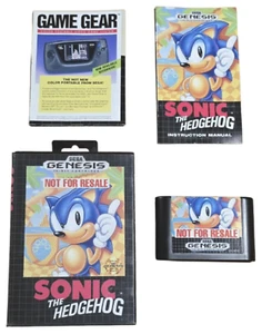 Sega Genesis (CIB) Sonic The Hedgehog - COMPLETE Retail Game POSTER Excellent! - Picture 1 of 5