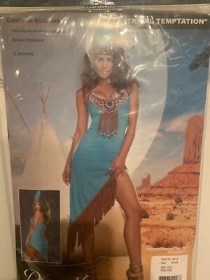 Новый племенной искушение коренных американских индейцев костюм взрослый размер маленькое платье Hdpc - Изображение 1 из 4