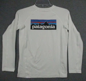 Patagonia Kids Capilene Cool Daily Shirt Medium 10 White Long Sleeve - Picture 1 of 10