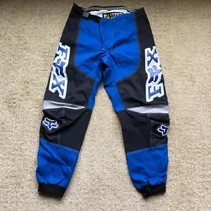 Vintage Fox Racing pants Motocross MX Blue & Black M1 Technology size 34 - Foto 1 di 8