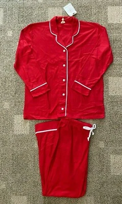 Munki Munki Womens Size Large Red Holiday Pajama Set Sleep Lounge - Image 1 of 4