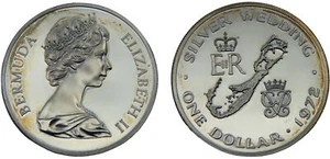 Bermuda 1972 1 Dollar Silver 92.5% PF - Picture 1 of 1