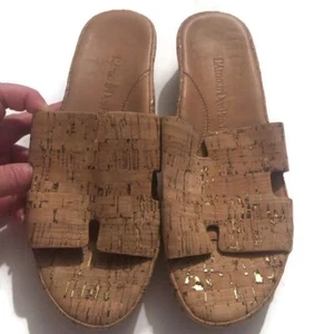 L'Amour Des Pieds Catiana Natural Open Toe Slip On Slide Cork Sandals US 8.5 - Picture 1 of 7