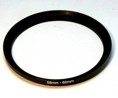 58mm to 62mm  lens ring  step up adapter threaded thin profile  - Image 1 of 4