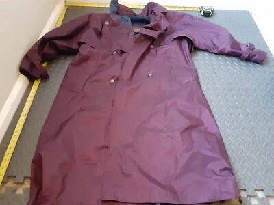 复古英国 MistLined 紫色风衣雨衣女式 16 码 #S167 — 第 1/4 张图片