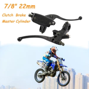 Universal 7/8'' Motorbike Motorcycle Brake Clutch Master Cylinder Lever+ Clutch - Picture 1 of 7