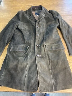 Мужское замшевое кожаное пальто 70-х Towncraft Plus Penneys 40 со съемной подкладкой - Изображение 1 из 4