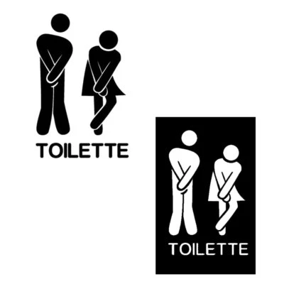 VINCIANN Adesivo porta TOILETTE bagno divertente insegna sticker mi scappa la pipì toilet