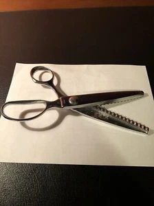 CANARY PINKING SHEARS ZIG-ZAG SCISSORS 7" QUALITY JAPAN STAINLESS STEEL VINTAGE - Picture 1 of 3