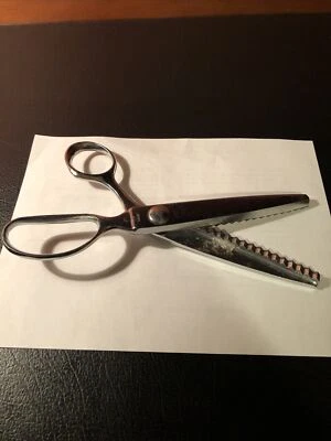 CANARY PINKING SHEARS ZIG-ZAG SCISSORS 7" QUALITY JAPAN STAINLESS STEEL VINTAGE - Image 1 of 3