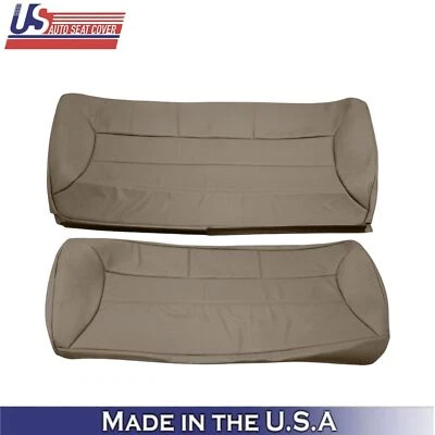 1992-1996 For Ford Bronco Eddie Bauer Leatherette Rear Top & Bottom Covers Tan - Image 1 of 4