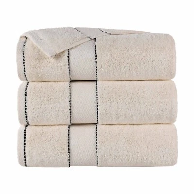 Niles Egypt Produced Giza Cotton Dobby Ultra-Plush Thick Bath Towel Set of 3 - Image 1 of 4