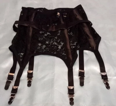 Porte Jarretelles Gaine noir 6 attaches  Noel jarretelgordel Nylons  40 ou  42 - Photo 1/4