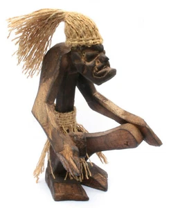 Freak Skulptur Holz Figur Schutzgeist Ethno Asmat Asmatfigur Papuafigur Geist - Bild 1 von 9