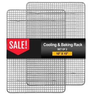 2-Pack Cooling Racks for Baking - 10" x 15" - Stainless Steel Wire Cookie Rack - Picture 1 of 7