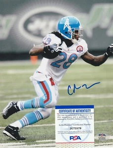 CHRIS JOHNSON TENNESSEE TITANS PSA AUTHENTICATED ACTION SIGNED 8x10 - Picture 1 of 1