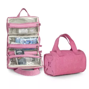 4-in-1 hanging Toiletry bag | Roll-up makeup organizer with 4 detachable PVC zip - Picture 1 of 7