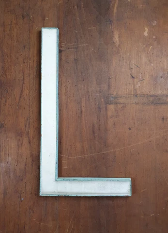 Vintage/antique large bronze enamel shop sign letter L -15 inch verdigris patina Cover