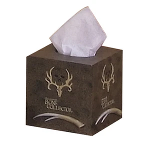 Bone Collector 1 Tissue Box Cover Brown Resin Michael Waddell Tan Antler Black - Picture 1 of 2