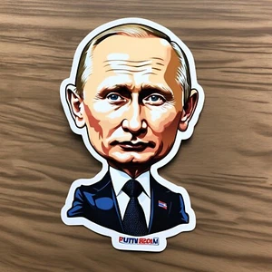 Vladimir Putin Russian Leader Bobble Head sticker 3x1” Novelty Sticker - Picture 1 of 1