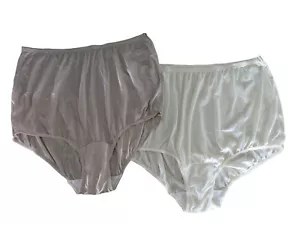 2 Vintage Vanity Fair 15-712 Nylon Oma Höschen Gr. 8/46 Baumwolle Zwickel seidig - Bild 1 von 5