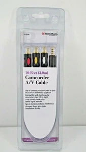 NIP 10 Feet (3.0) Camcorder A/V Cable By Radio Shack - Picture 1 of 2